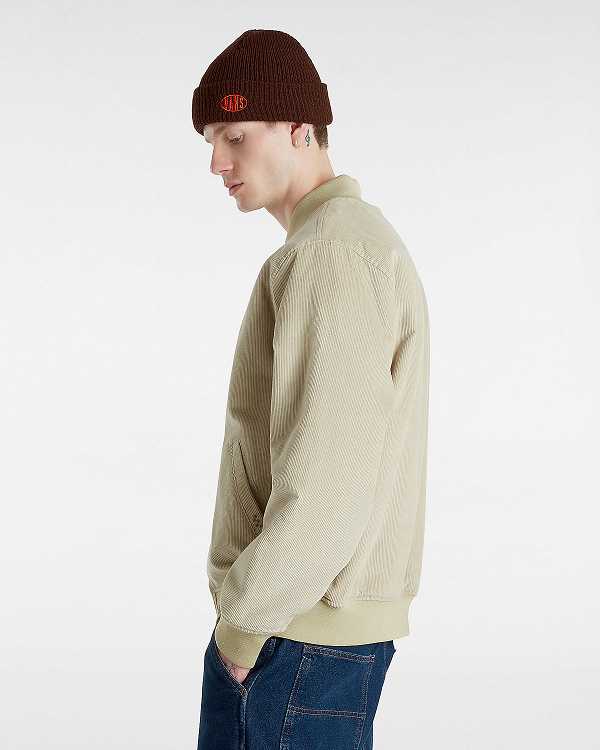 Beige Men Vans Skate Cord Bomber Jackets Canada | VN5942071