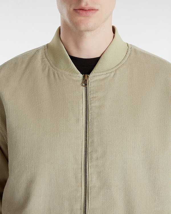 Beige Men Vans Skate Cord Bomber Jackets Canada | VN5942071