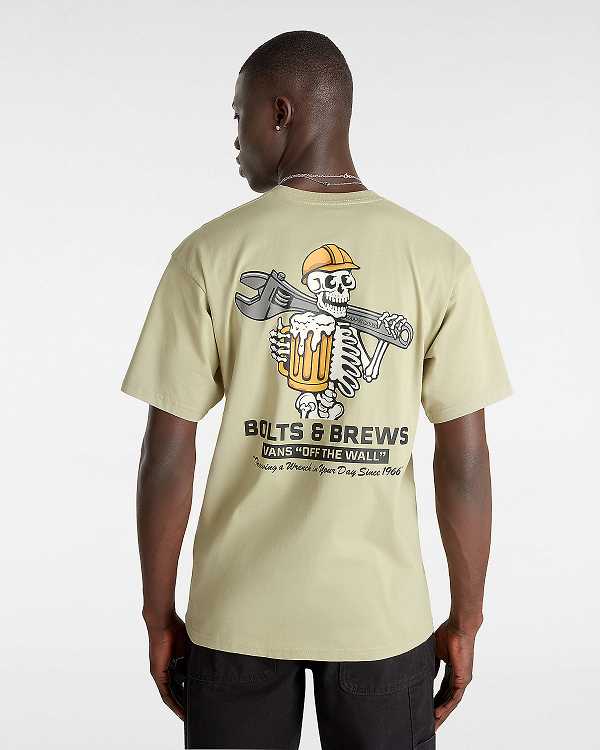 Beige Men Vans Wrenched T Shirts Canada | VN5392681