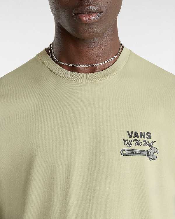 Beige Men Vans Wrenched T Shirts Canada | VN5392681