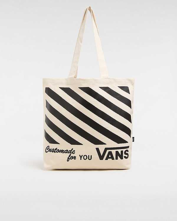 Beige Unisex Vans Box Logo Tote Bag Canada | VN4780396