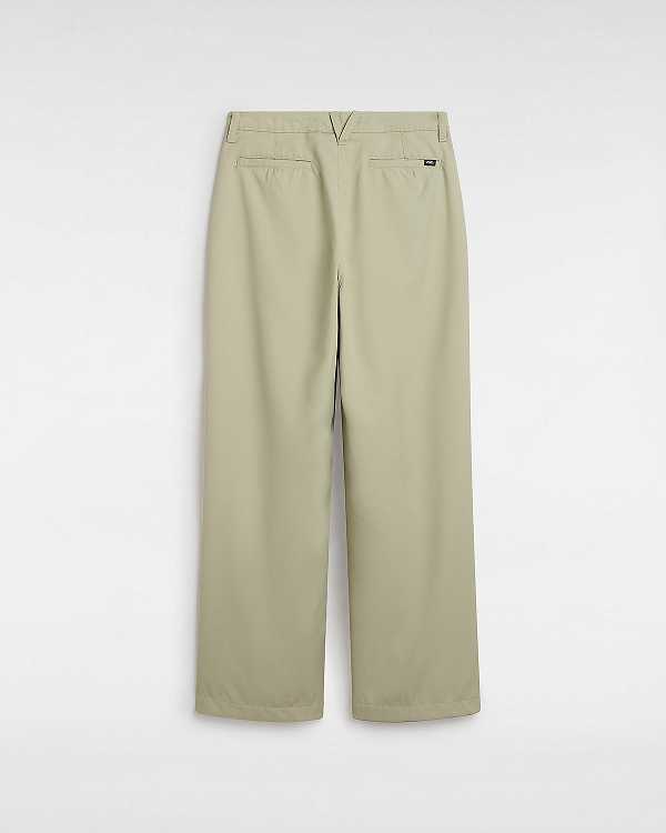Beige Women Vans Alder Relaxed Pleated Pants Canada | VN1045963