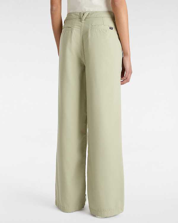Beige Women Vans Alder Relaxed Pleated Pants Canada | VN1045963