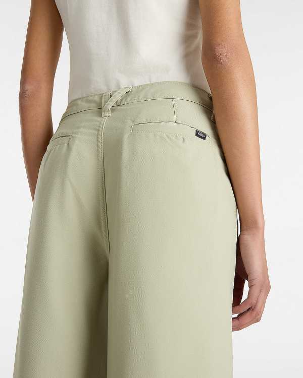 Beige Women Vans Alder Relaxed Pleated Pants Canada | VN1045963