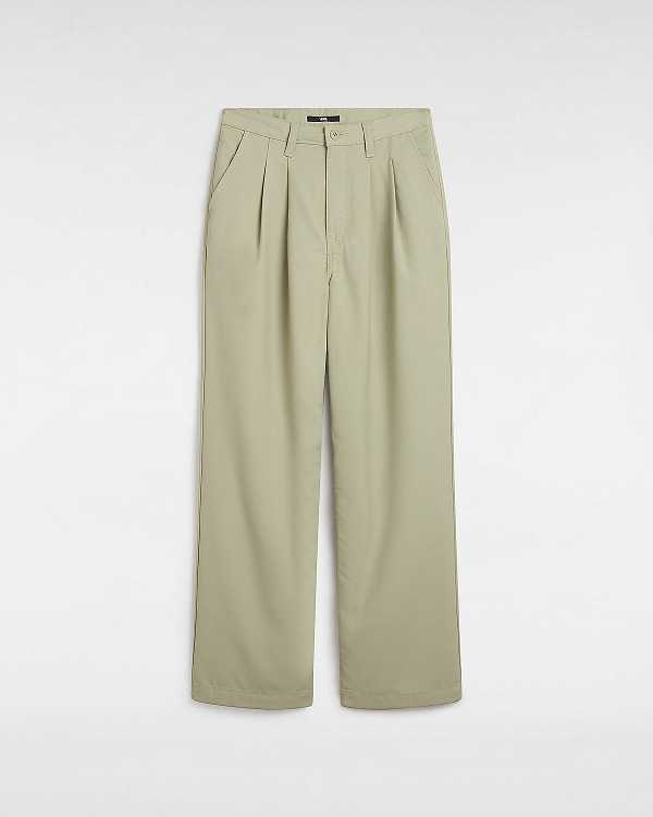 Beige Women Vans Alder Relaxed Pleated Pants Canada | VN1045963