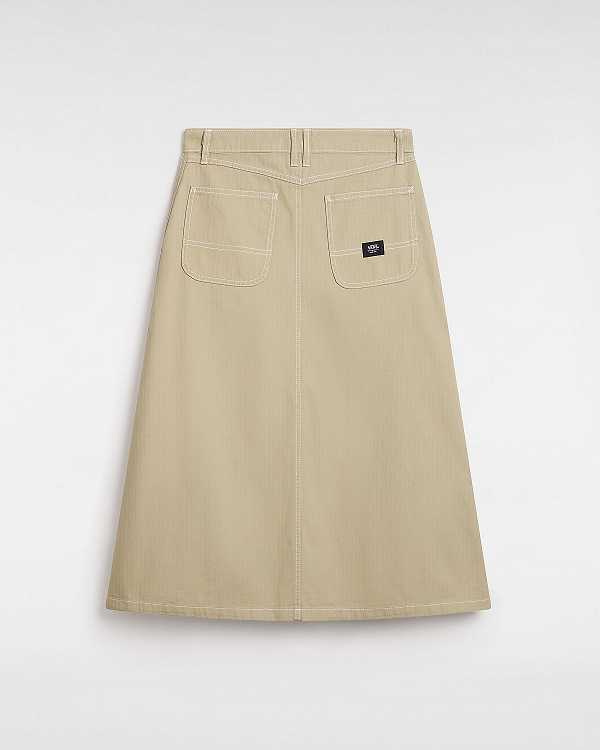 Beige Women Vans Codey Long Flare Utility Skirt Canada | VN4812056