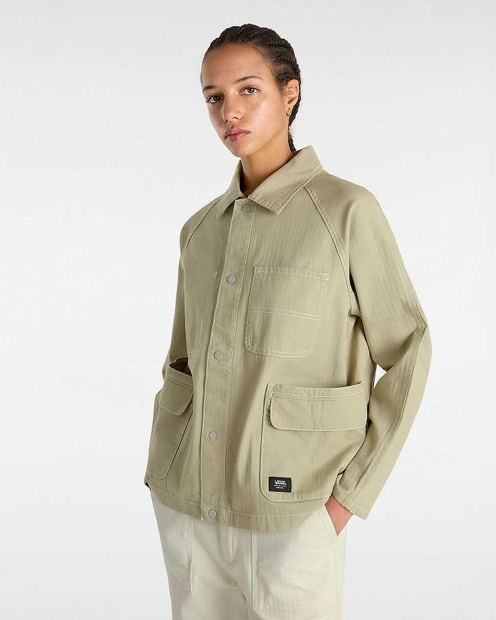 Beige Women Vans Codey Utility Coat Canada | VN6793124
