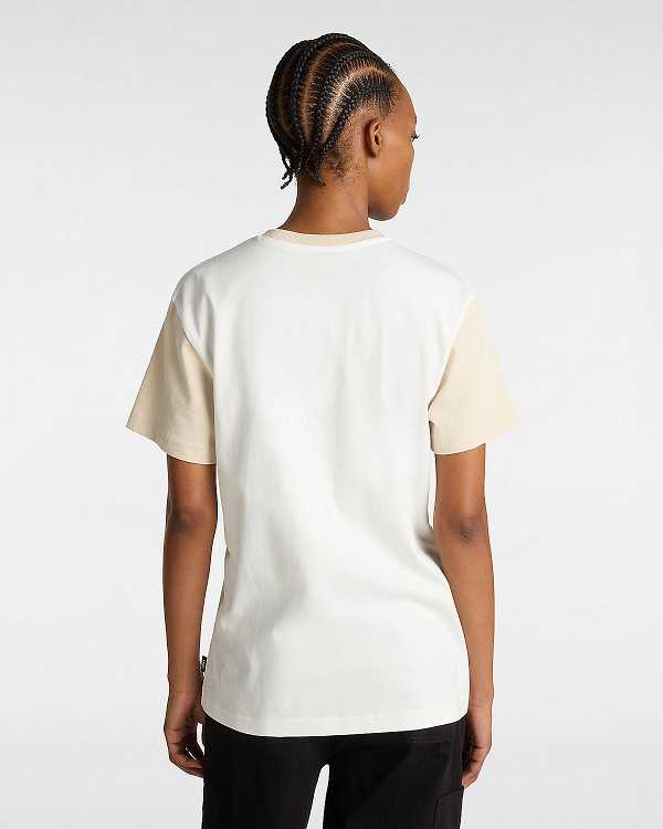 Beige Women Vans Colorblock T Shirts Canada | VN8413650