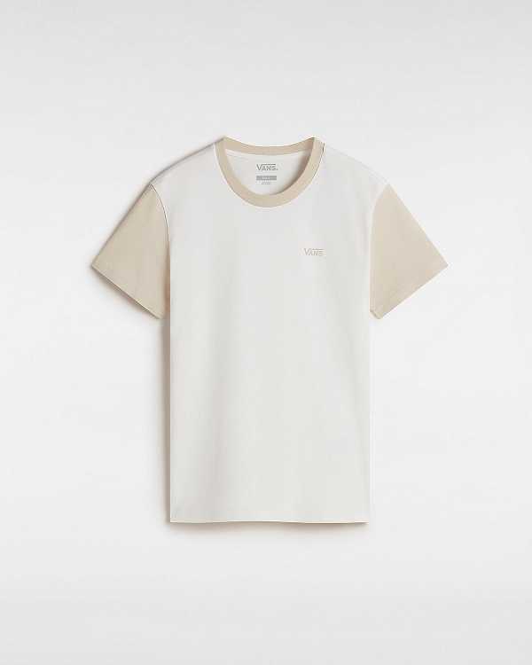 Beige Women Vans Colorblock T Shirts Canada | VN8413650