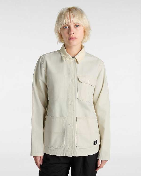 Beige Women Vans Drill Chore Jacket Canada | VN9281345