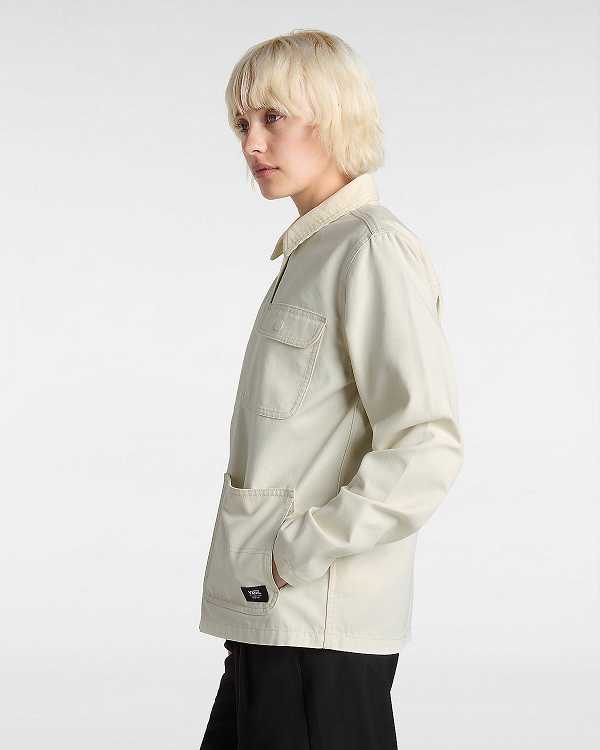 Beige Women Vans Drill Chore Jacket Canada | VN9281345