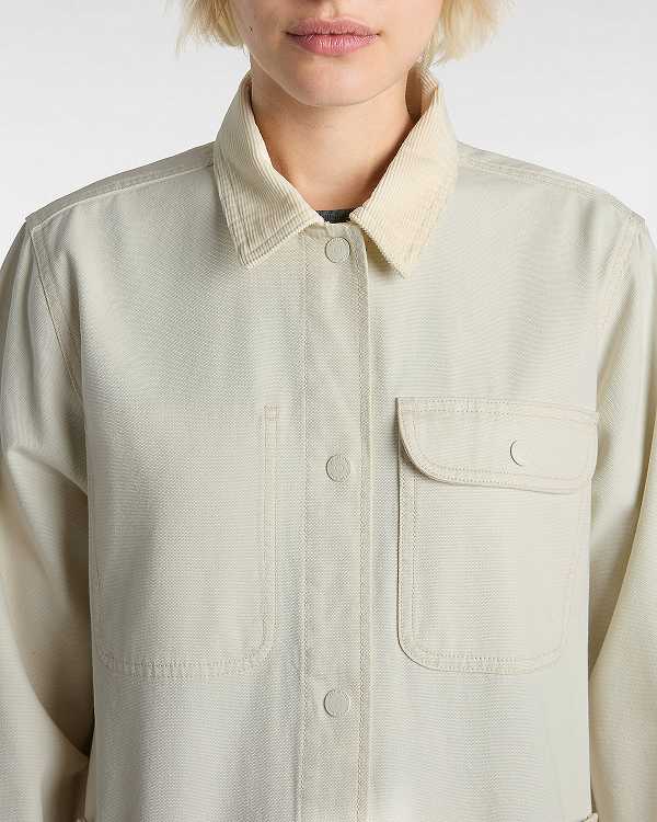 Beige Women Vans Drill Chore Jacket Canada | VN9281345