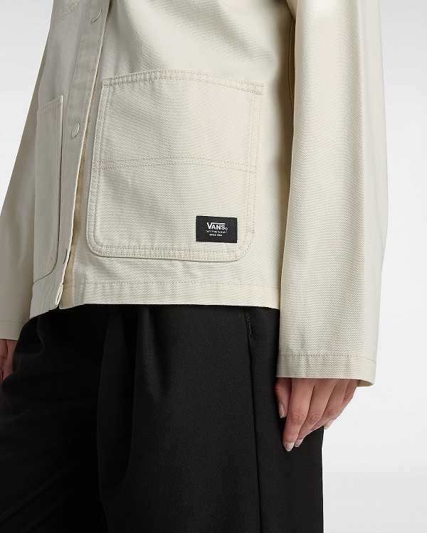 Beige Women Vans Drill Chore Jacket Canada | VN9281345