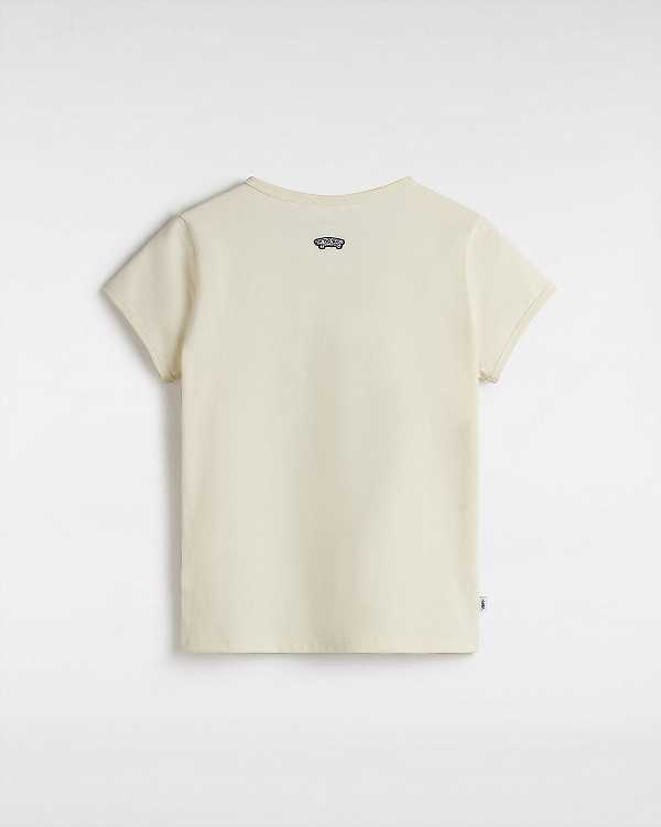 Beige Women Vans Premium Short Sleeve Baby T Shirts Canada | VN6189237