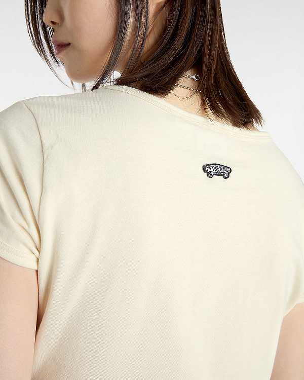 Beige Women Vans Premium Short Sleeve Baby T Shirts Canada | VN6189237