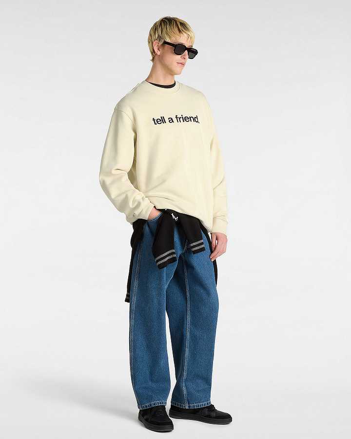 Beige Women Vans Tell a Friend Crew Sweatshirt Canada | VN3409872