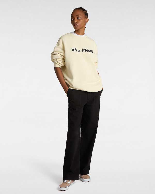 Beige Women Vans Tell a Friend Crew Sweatshirt Canada | VN3409872