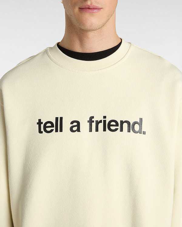 Beige Women Vans Tell a Friend Crew Sweatshirt Canada | VN3409872