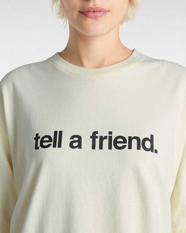 Beige Women Vans Tell a Friend T Shirts Canada | VN1895237