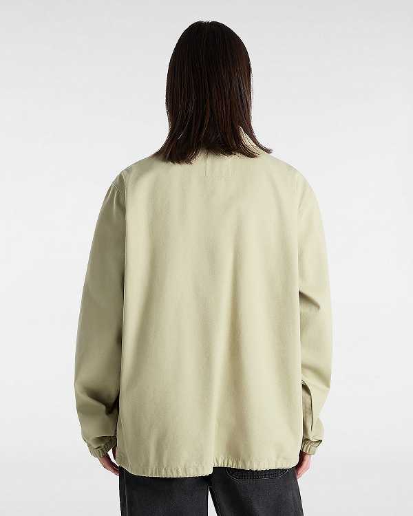 Beige Women Vans Torrey Canvas Coaches Jacket Canada | VN7260438