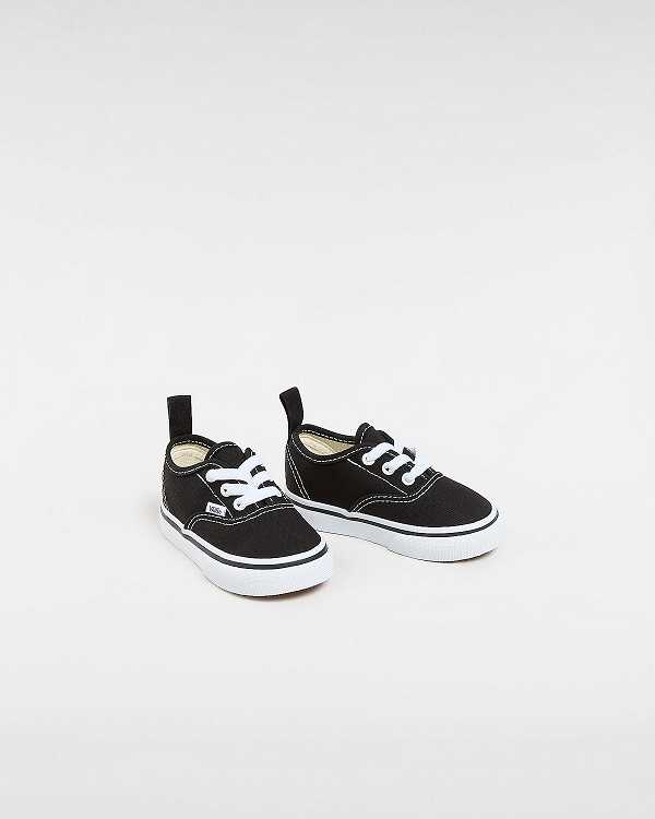Black Kids' Vans Authentic Elastic Lace (1-4 years) Sneakers Canada | VN2094785