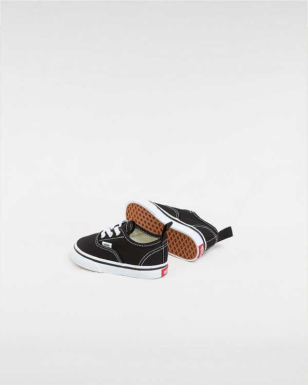 Black Kids' Vans Authentic Elastic Lace (1-4 years) Sneakers Canada | VN2094785