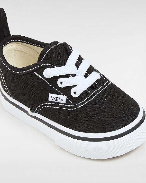 Black Kids' Vans Authentic Elastic Lace (1-4 years) Sneakers Canada | VN2094785