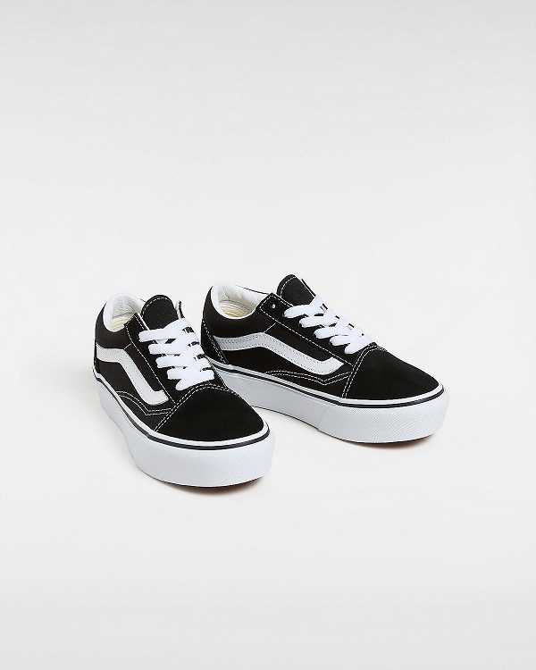 Black Kids' Vans Old Skool (4-8 Years) Platform Shoes Canada | VN7510243