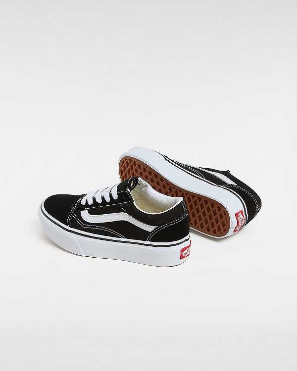 Black Kids' Vans Old Skool (4-8 Years) Platform Shoes Canada | VN7510243