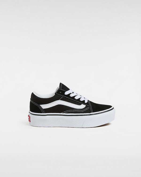 Black Kids\' Vans Old Skool (4-8 Years) Platform Shoes Canada | VN7510243