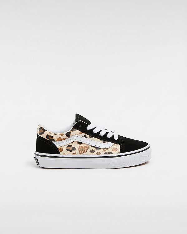 Black Kids\' Vans Old Skool Glitter (4-8 Years) Sneakers Canada | VN6957842