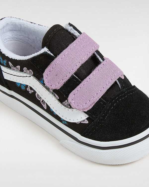 Black Kids' Vans Old Skool Hook And Loop (1-4 Years) Sneakers Canada | VN6409852