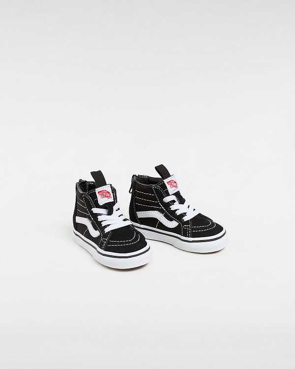Black Kids' Vans Sk8-Hi Zip (1-4 Years) Sneakers Canada | VN3805261