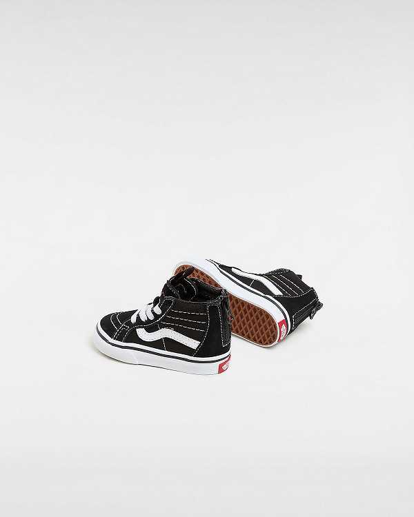 Black Kids' Vans Sk8-Hi Zip (1-4 Years) Sneakers Canada | VN3805261