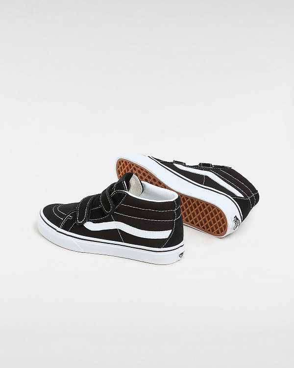 Black Kids' Vans Sk8-Mid Reissue Hook And Loop (8-14+ years) Sneakers Canada | VN7210538