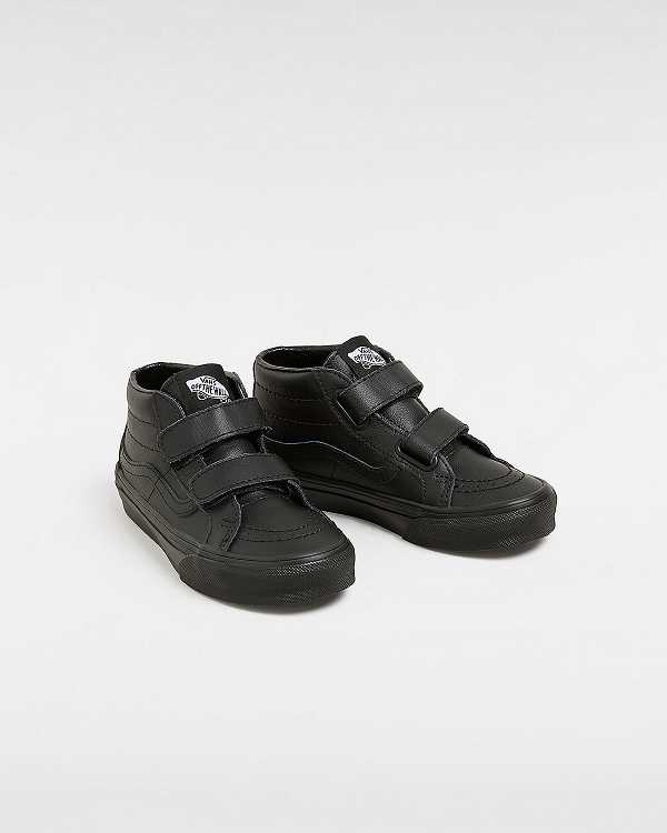 Black Kids' Vans Sk8-Mid Reissue Hook and Loop (4-8 years) Sneakers Canada | VN9521304