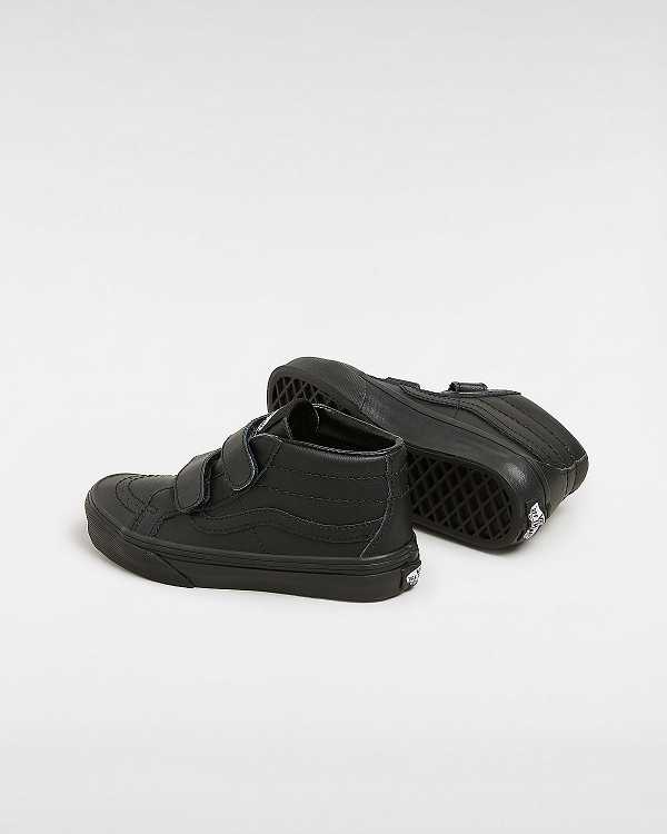 Black Kids' Vans Sk8-Mid Reissue Hook and Loop (4-8 years) Sneakers Canada | VN9521304
