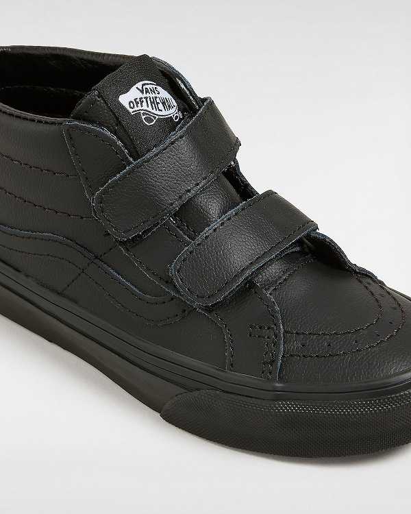 Black Kids' Vans Sk8-Mid Reissue Hook and Loop (4-8 years) Sneakers Canada | VN9521304
