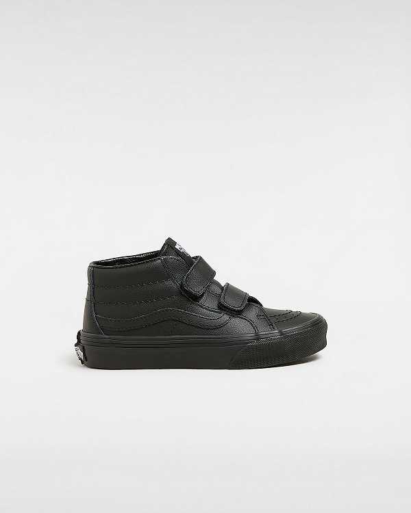 Black Kids\' Vans Sk8-Mid Reissue Hook and Loop (4-8 years) Sneakers Canada | VN9521304