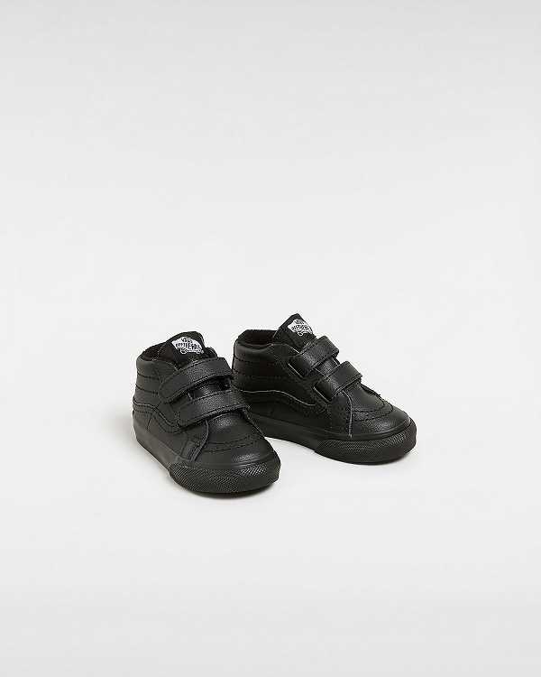 Black Kids' Vans Sk8-Mid Reissue Hook and Loop (1-4 Years) Sneakers Canada | VN3865712
