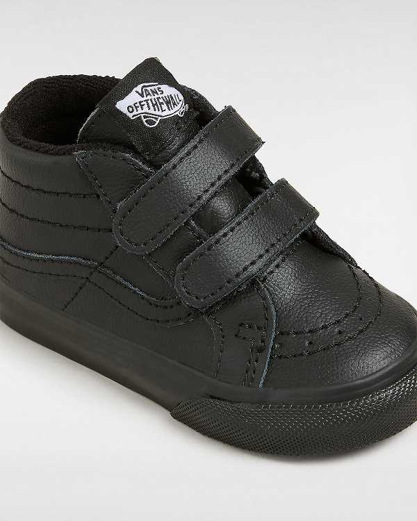 Black Kids' Vans Sk8-Mid Reissue Hook and Loop (1-4 Years) Sneakers Canada | VN3865712