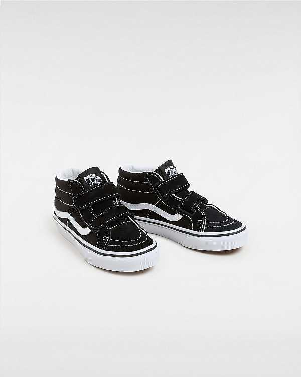 Black Kids' Vans Sk8-Mid Reissue Hook and Loop (4-8 years) Sneakers Canada | VN1280953