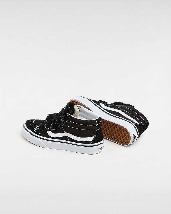 Black Kids' Vans Sk8-Mid Reissue Hook and Loop (4-8 years) Sneakers Canada | VN1280953