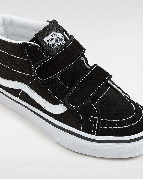Black Kids' Vans Sk8-Mid Reissue Hook and Loop (4-8 years) Sneakers Canada | VN1280953