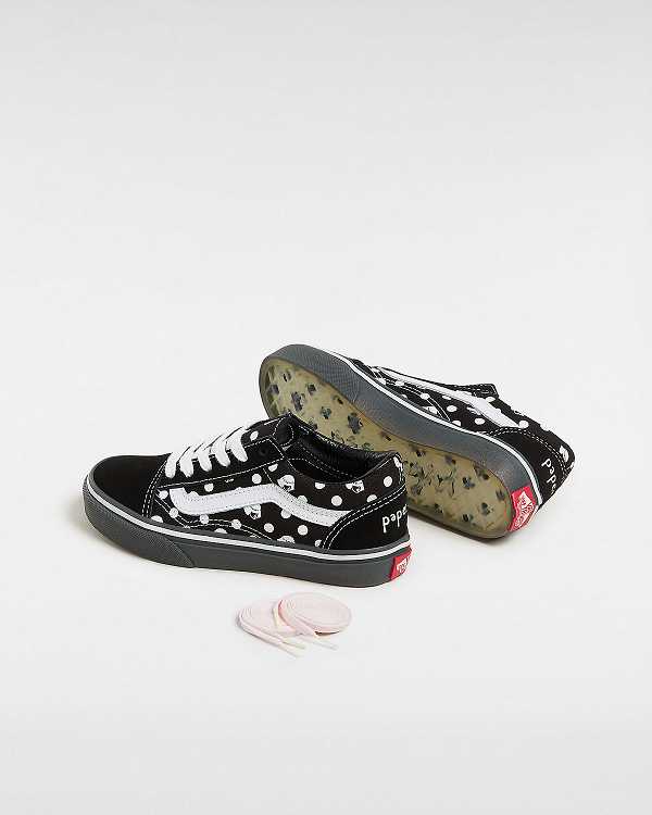 Black Kids' Vans Vans X Papergirl Old Skool (4-8 Years) Sneakers Canada | VN0587962