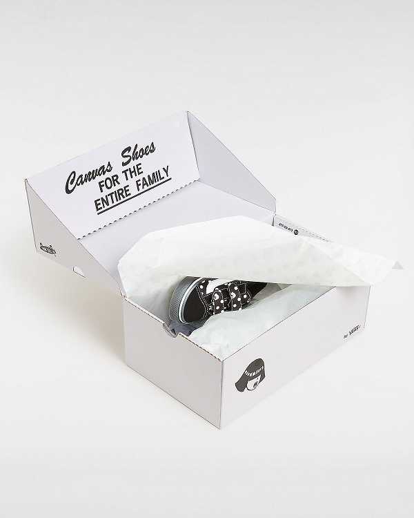Black Kids' Vans Vans X Papergirl Old Skool Hook and Loop (1-4 Years) Sneakers Canada | VN7406281