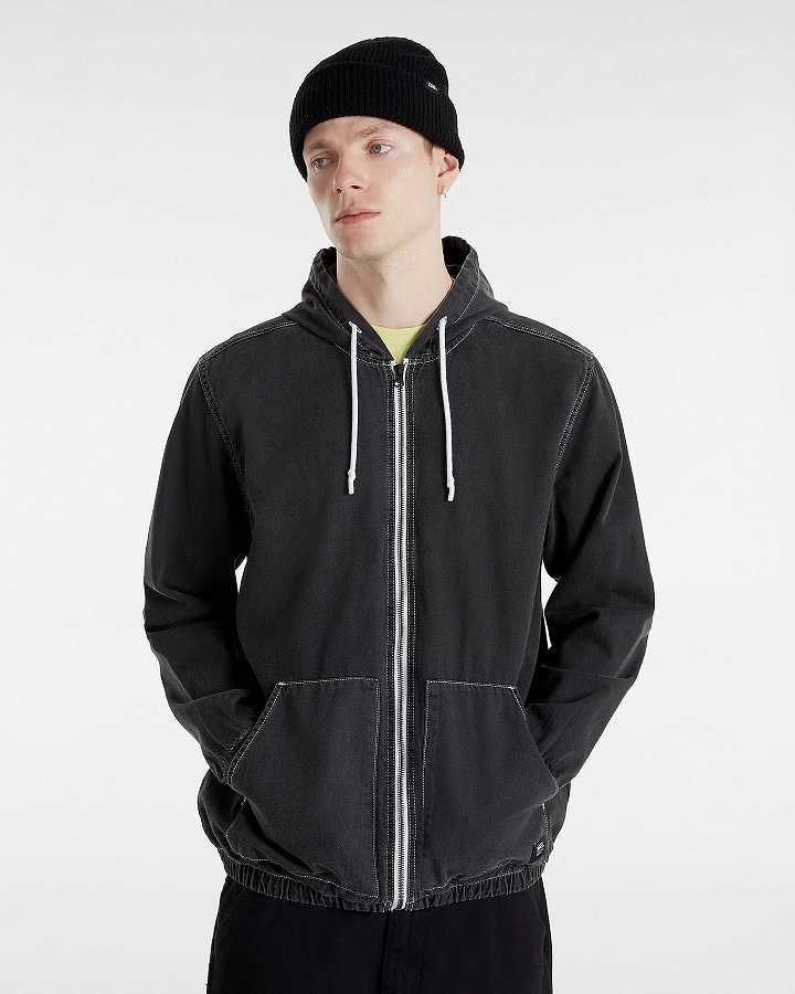Black Men Vans Ashford Denim Jacket Canada | VN2496813