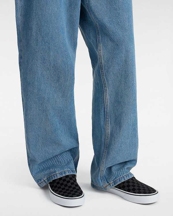 Black Men Vans Checkerboard Classic Slip On Shoes Canada | VN6085437
