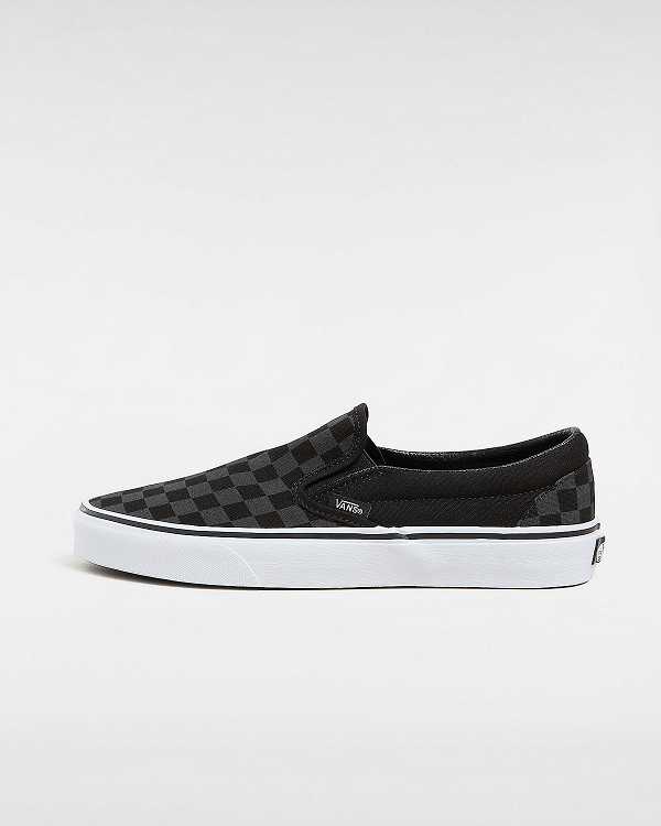 Black Men Vans Checkerboard Classic Slip On Shoes Canada | VN6085437