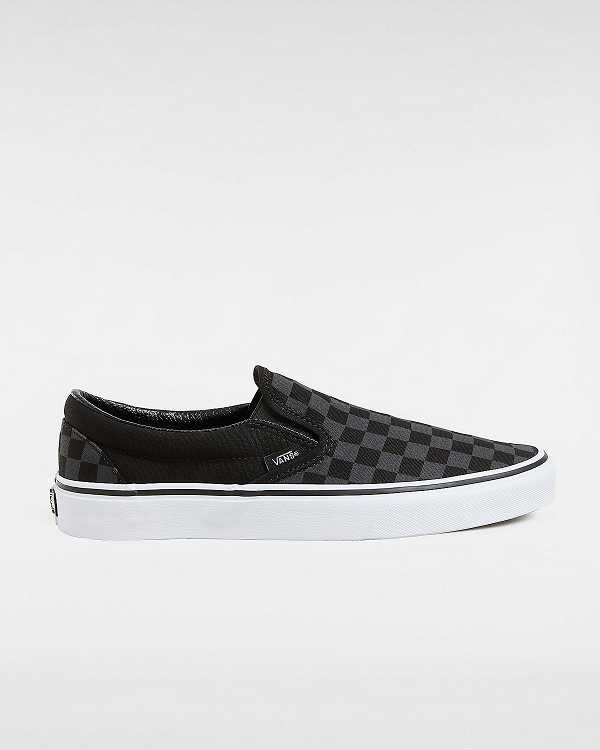 Black Men Vans Checkerboard Classic Slip On Shoes Canada | VN6085437